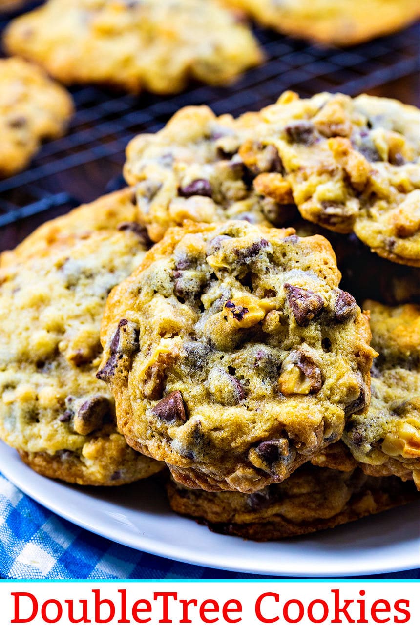 DoubleTree Cookies oiled on a plate.