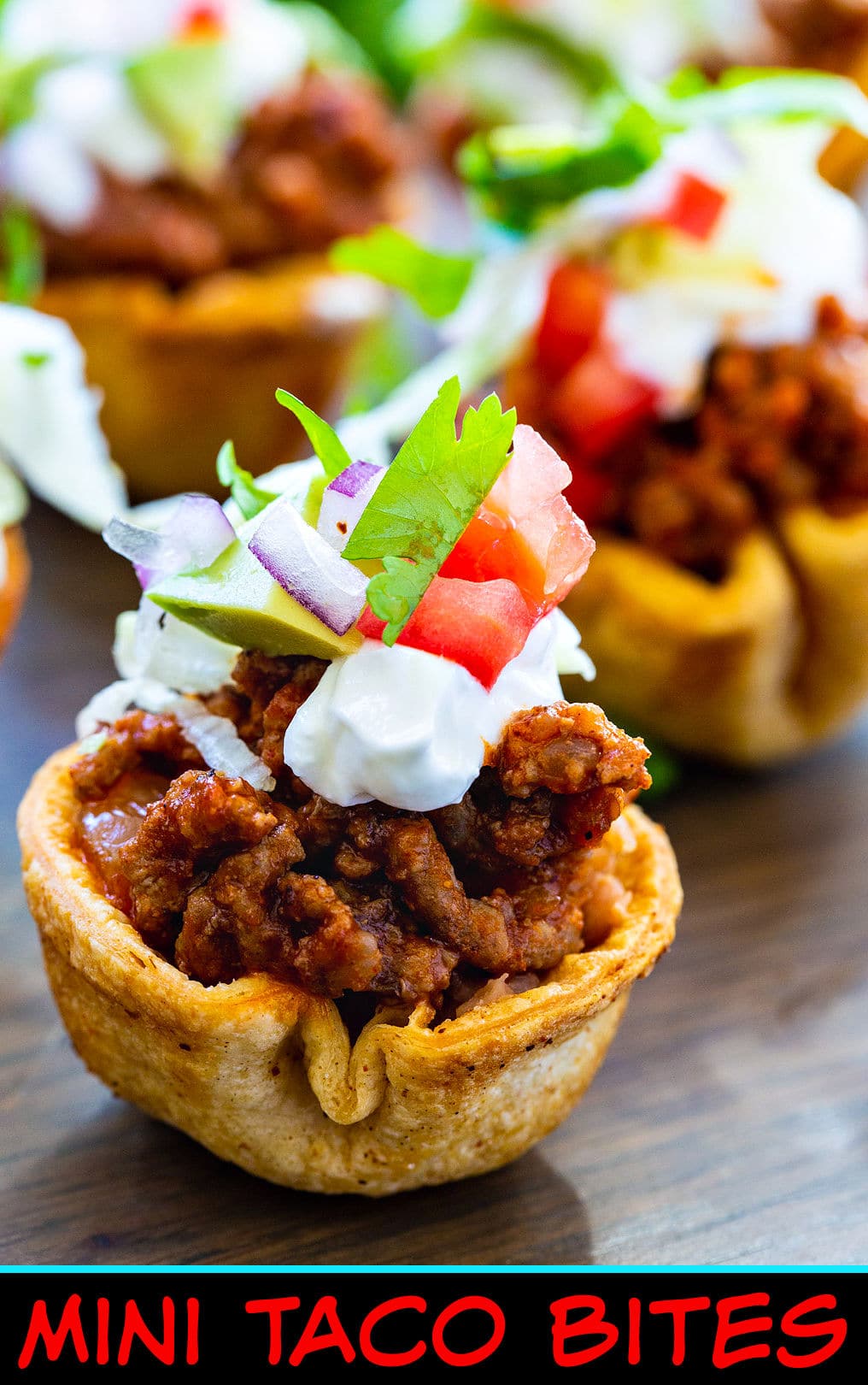 Close-up of a Mini Taco Bite.