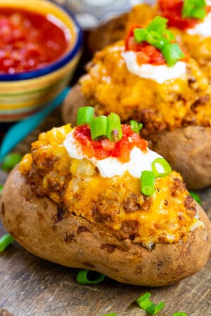 Double Stuffed Taco Potatoes and a Giveaway - Spicy Southern Kitchen