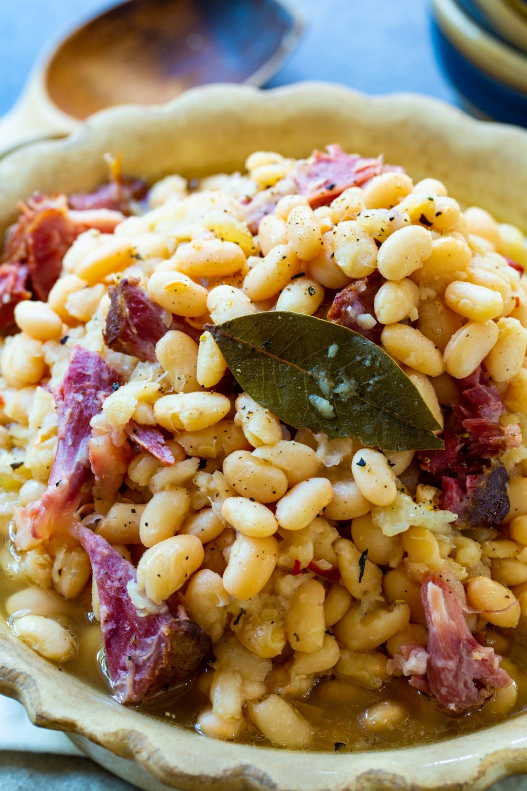 Slow Cooker White Beans in a serving bowl.