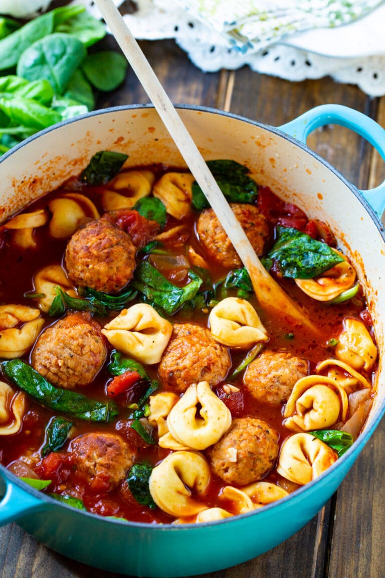 Meatball And Tortellini Soup Spicy Southern Kitchen