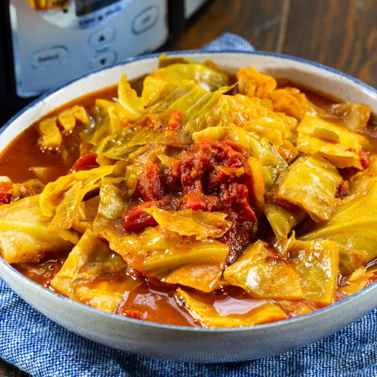 Slow Cooker Cabbage and Stewed Tomatoes - Spicy Southern Kitchen