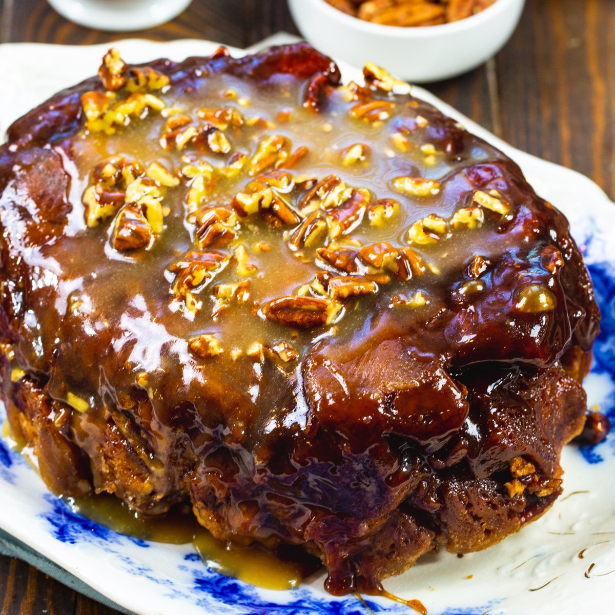 Slow Cooker Monkey Bread on a serving platter.