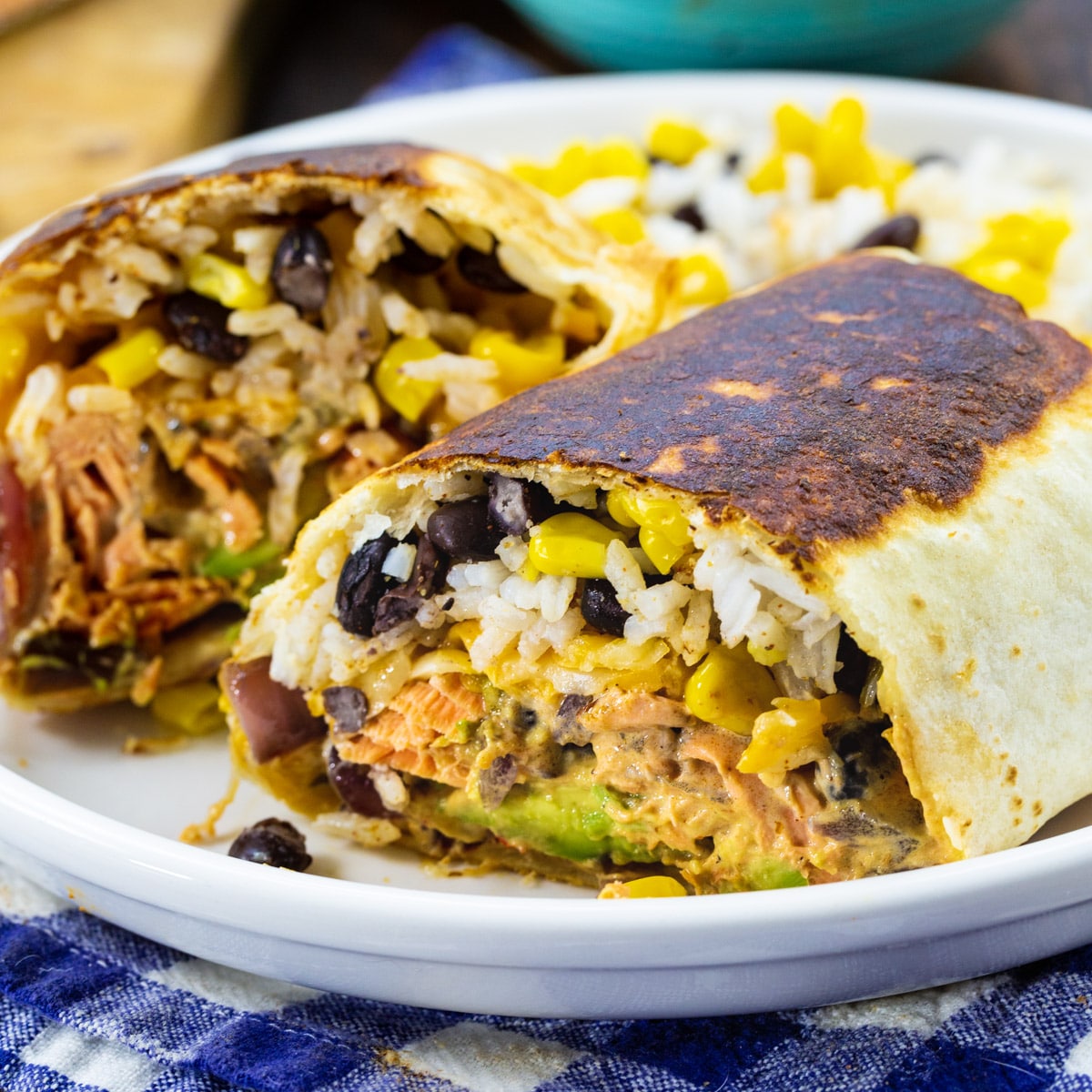 Grilled Salmon Burritos with Chipotle Cream