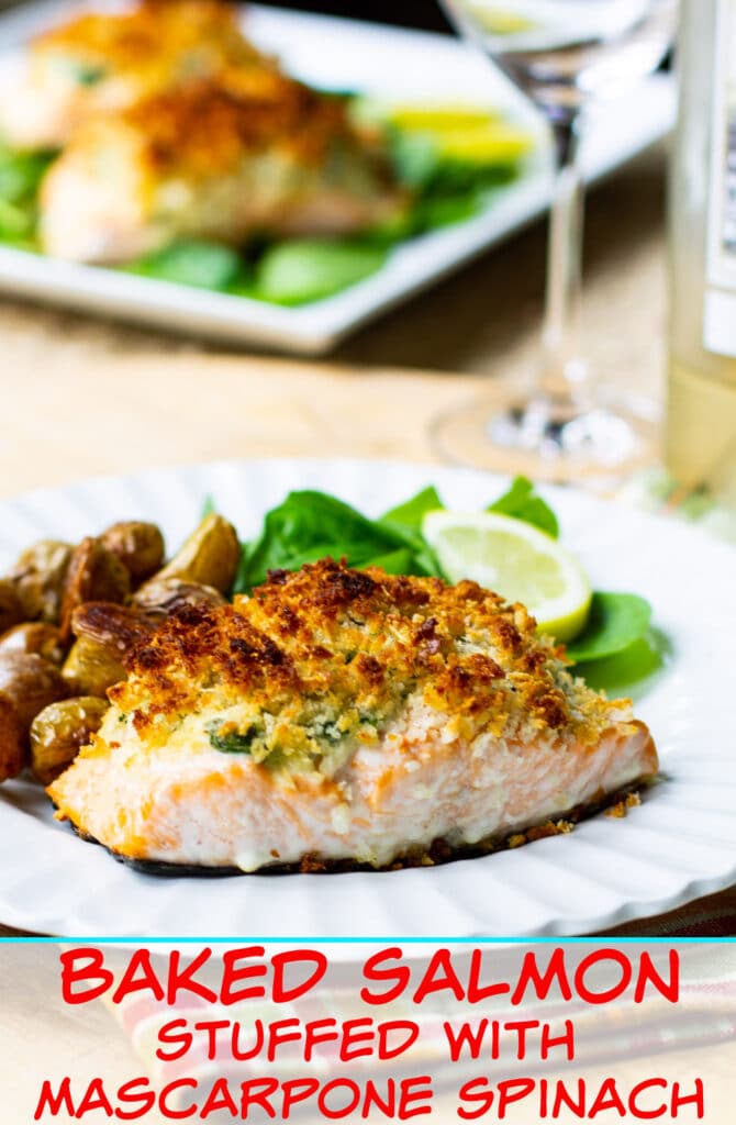 Baked Salmon Stuffed with Mascarpone Spinach - Spicy Southern Kitchen