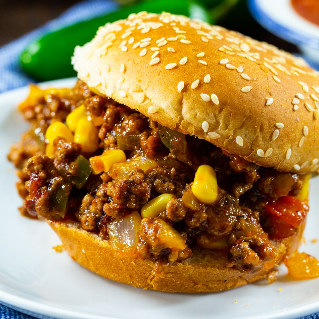 Tex-Mex Sloppy Joe on a bun.