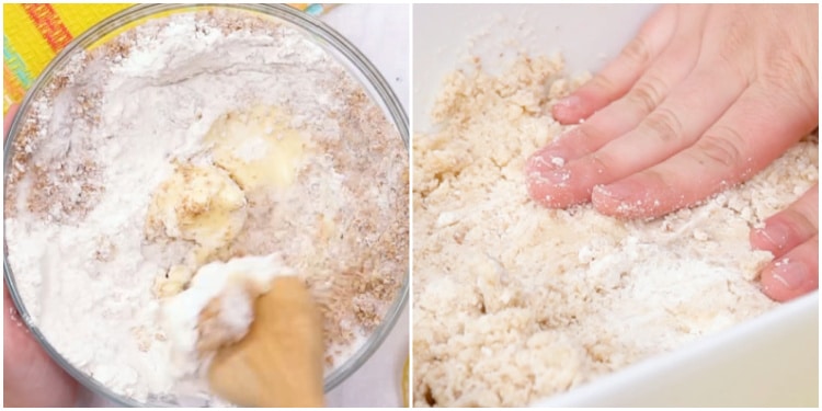 Making the crust.