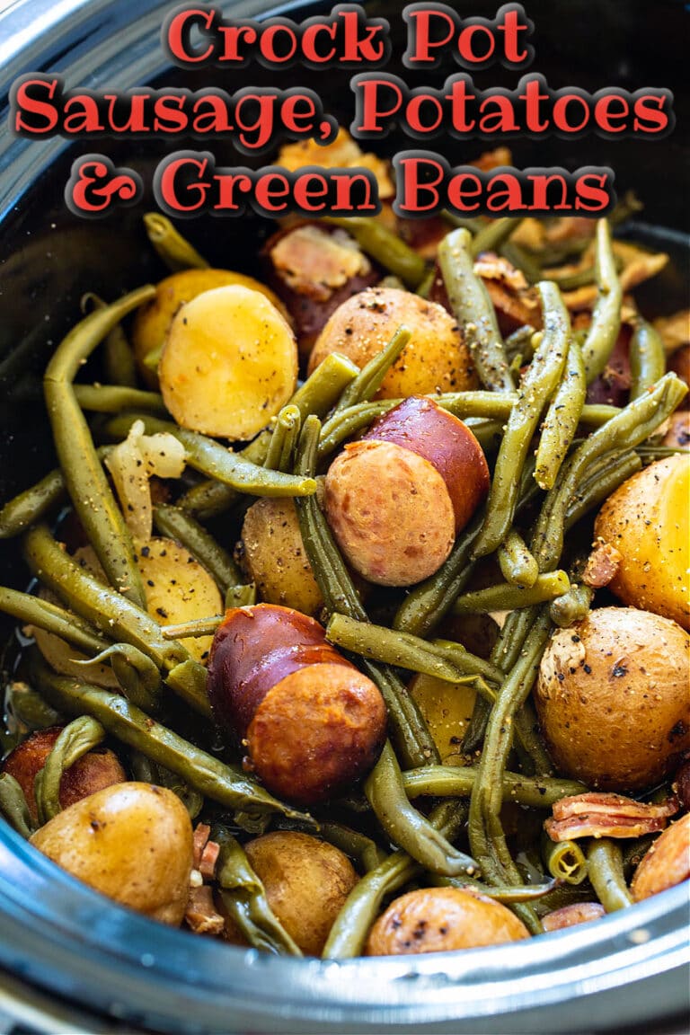 Crock Pot Sausage, Potatoes, and Green Beans - Spicy Southern Kitchen