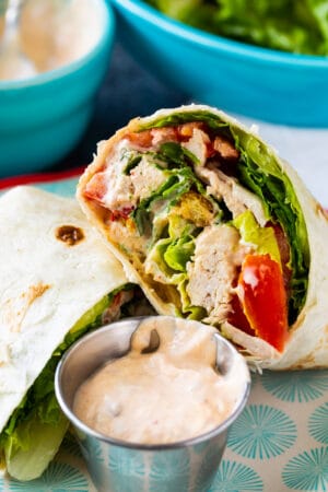 Spicy Chicken Caesar Salad Wrap - Spicy Southern Kitchen