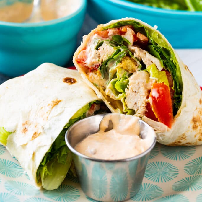 Spicy Chicken Caesar Salad Wrap - Spicy Southern Kitchen