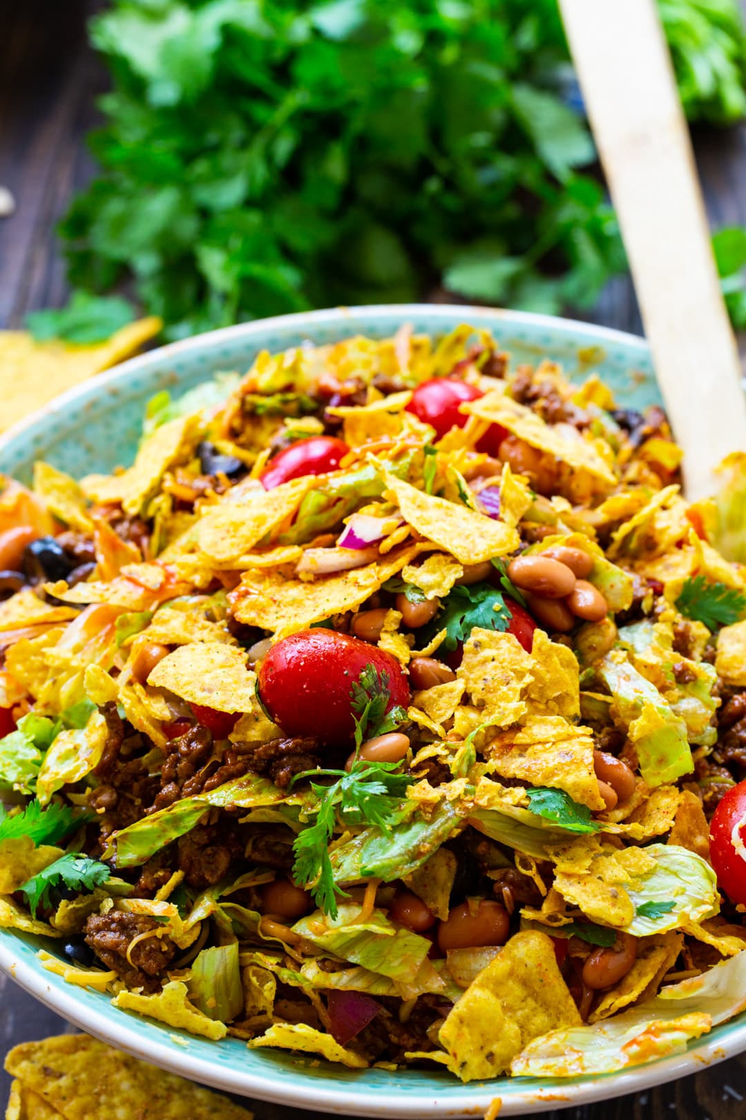 Dorito Chopped Salad in a serving bowl.