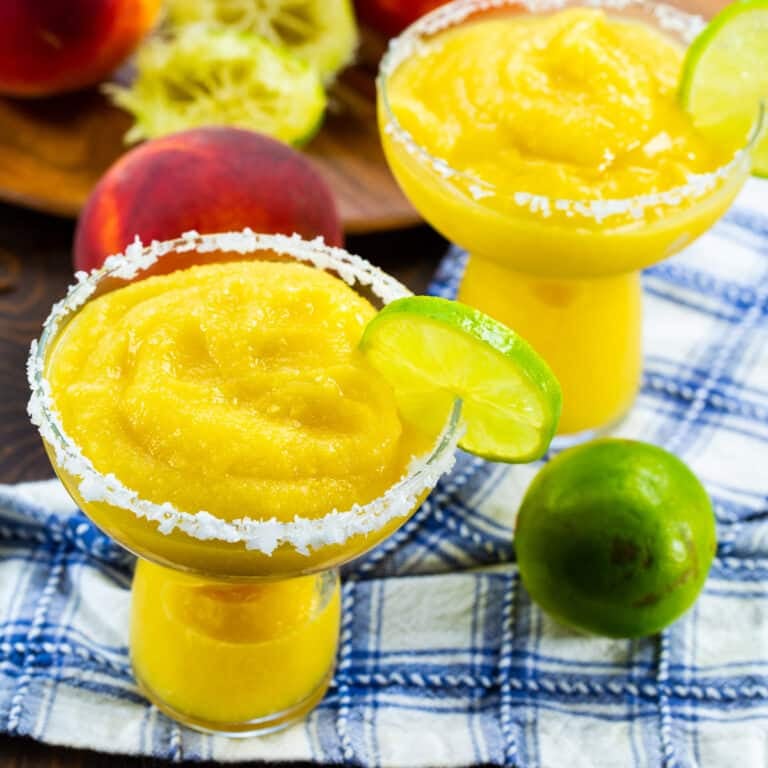 Frozen Peach Margaritas - Spicy Southern Kitchen