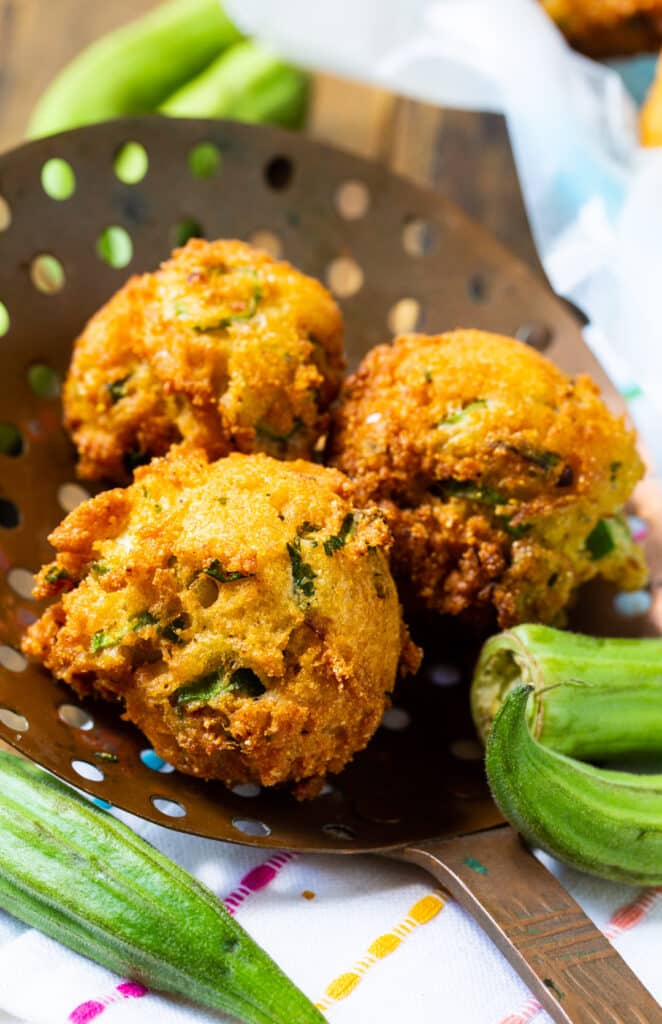 Okra Hush Puppies Spicy Southern Kitchen