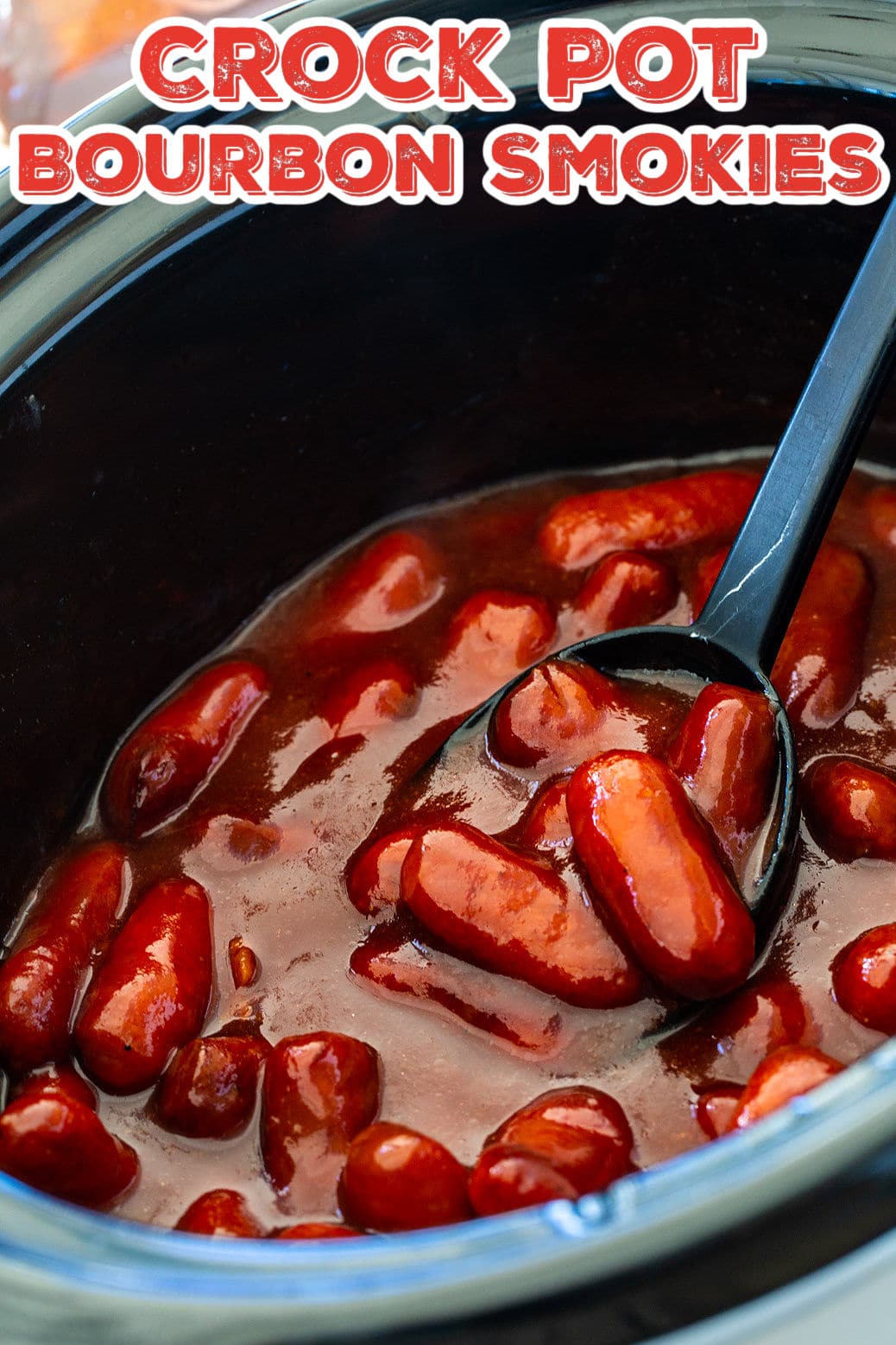 Bourbon Smokies in a slow cooker.