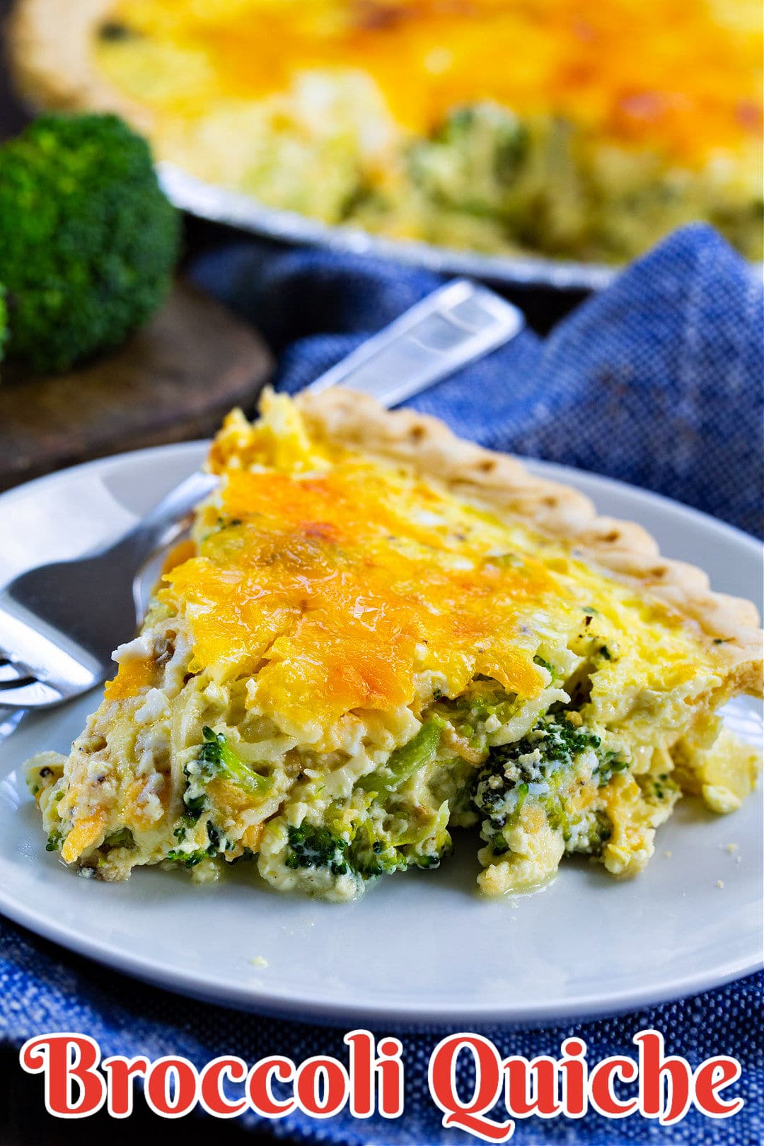 Slice of Broccoli Quiche.