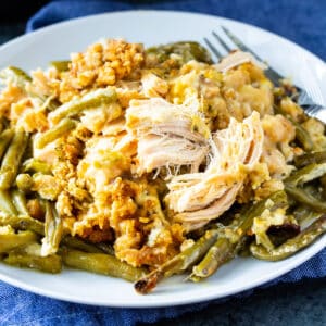 Crock Pot Chicken and Stuffing with Green Beans - Spicy Southern Kitchen