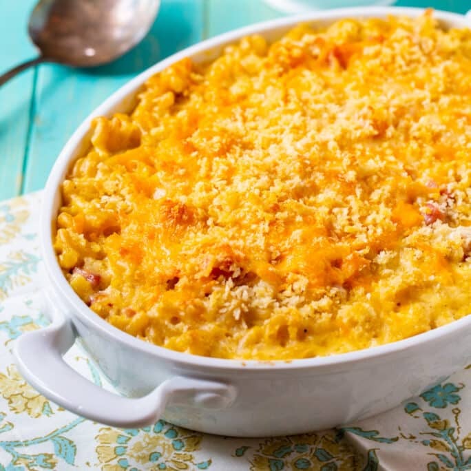 Mac and Cheese with Ham - Spicy Southern Kitchen