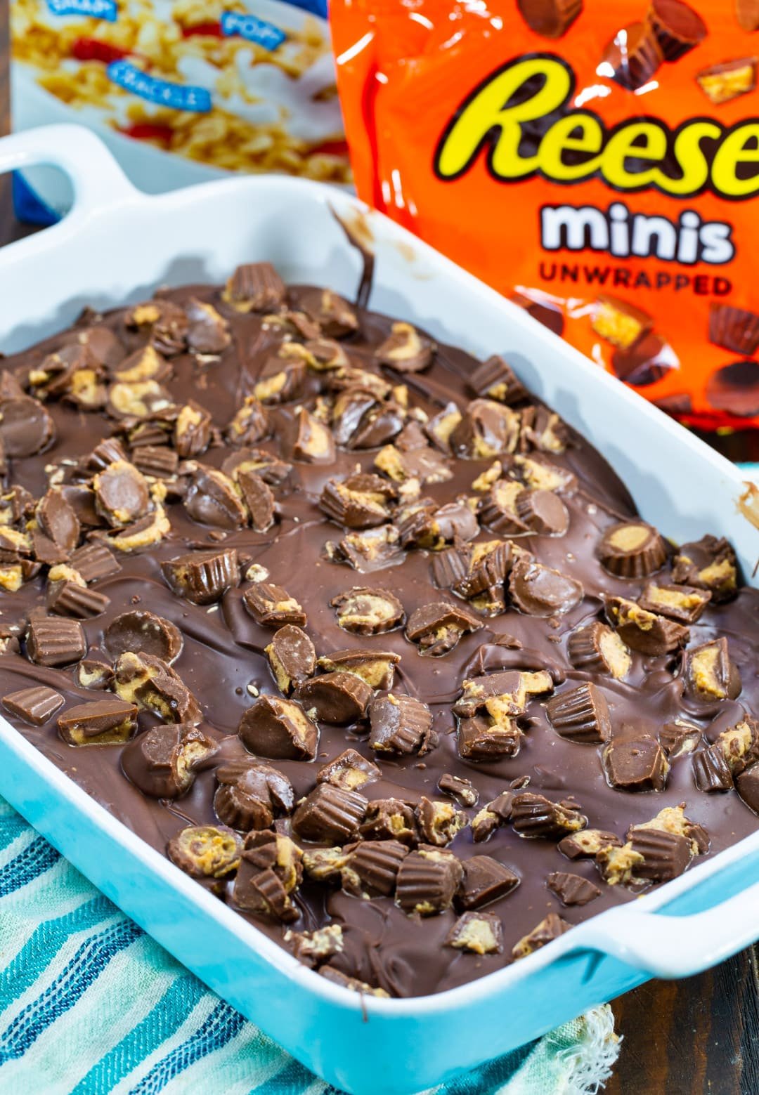 Rice Krispie Treats in a pan.