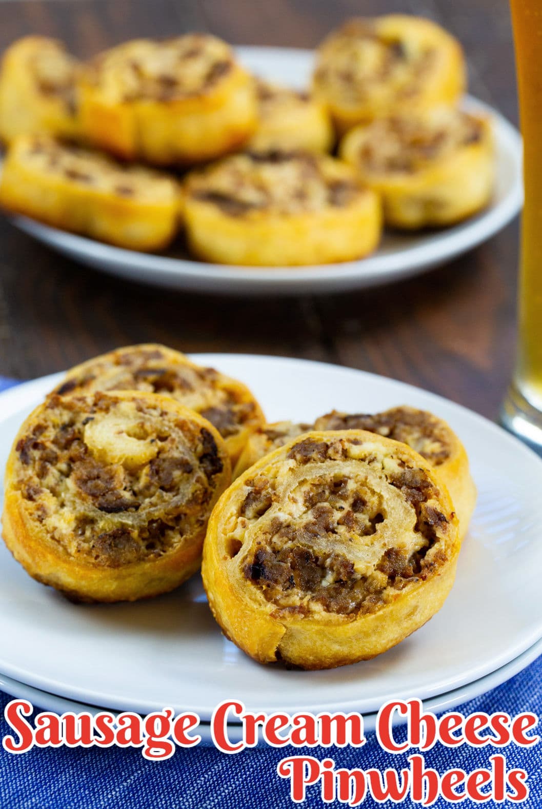 Sausage Cream Cheese Pinwheels on a plate.
