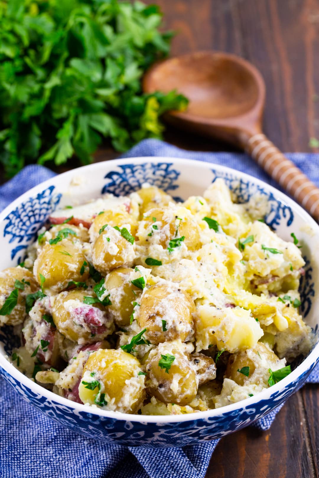 New Potatoes in a serving bowl.