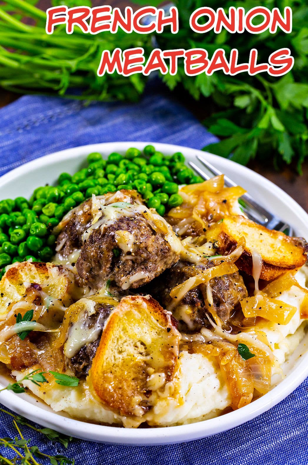 Meatballs served over mashed potatoes.