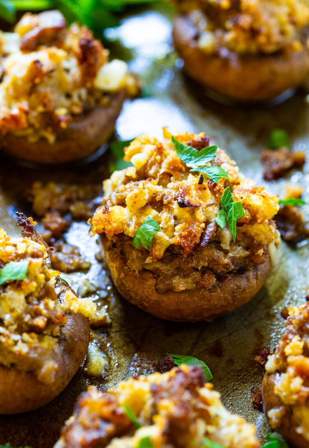 Sausage Stuffed Mushrooms - Spicy Southern Kitchen