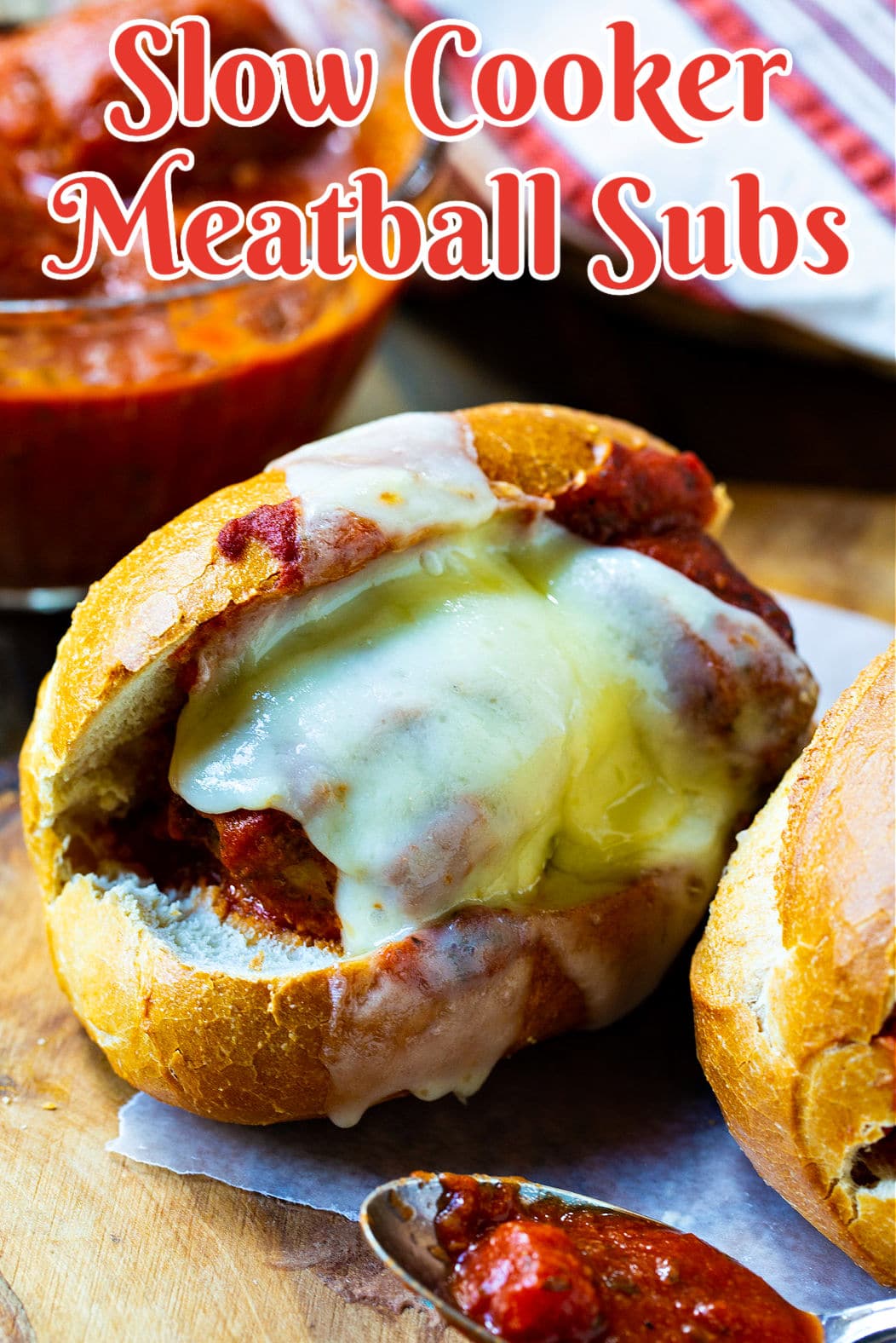 Slow Cooker Meatball Subs - Spicy Southern Kitchen