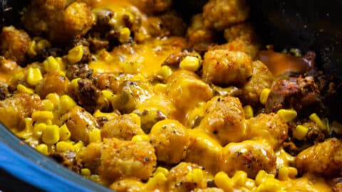 Slow Cooker Taco Tater Tot Casserole - Slow Cooker Gourmet