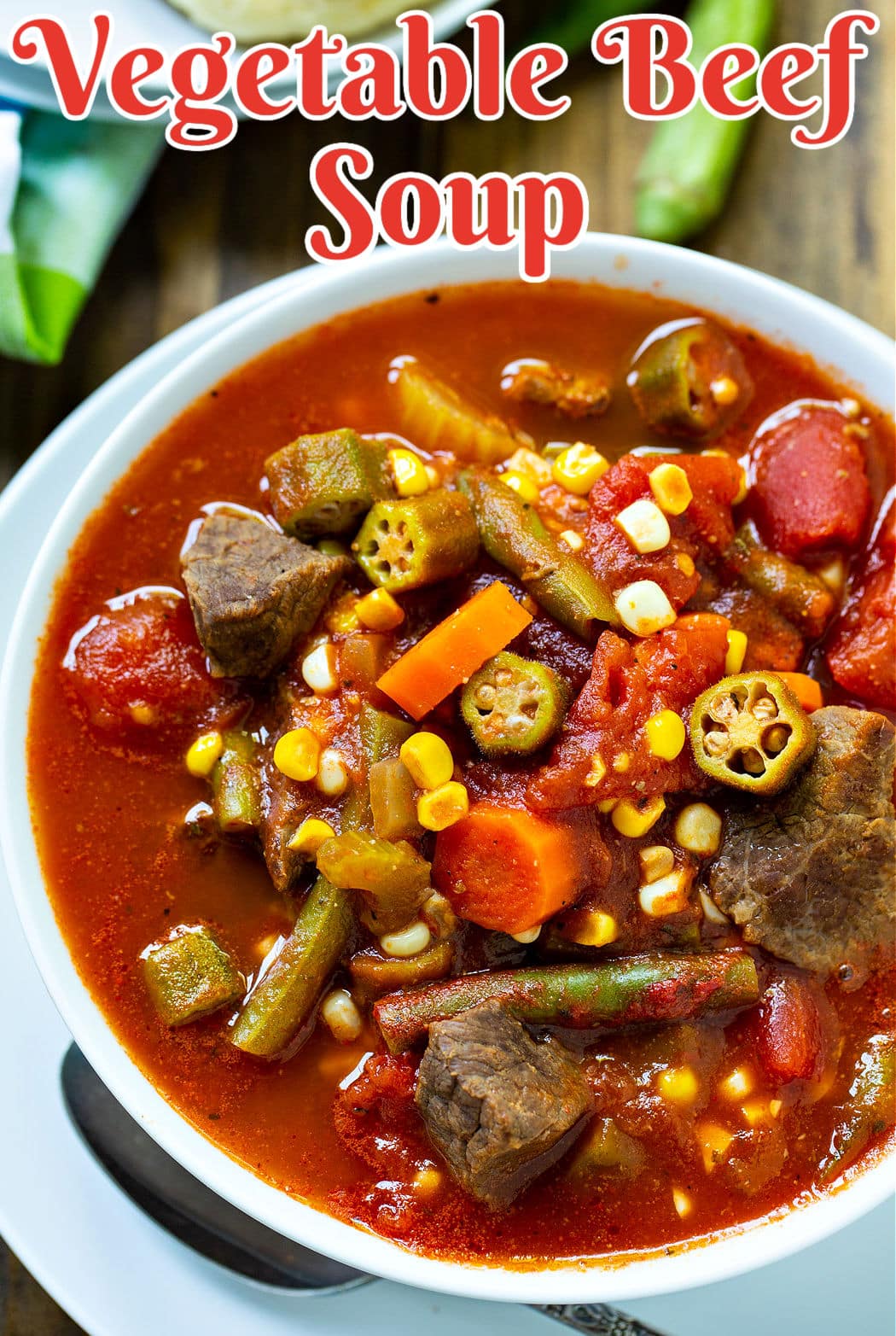 Vegetable Beef Soup in a bowl.