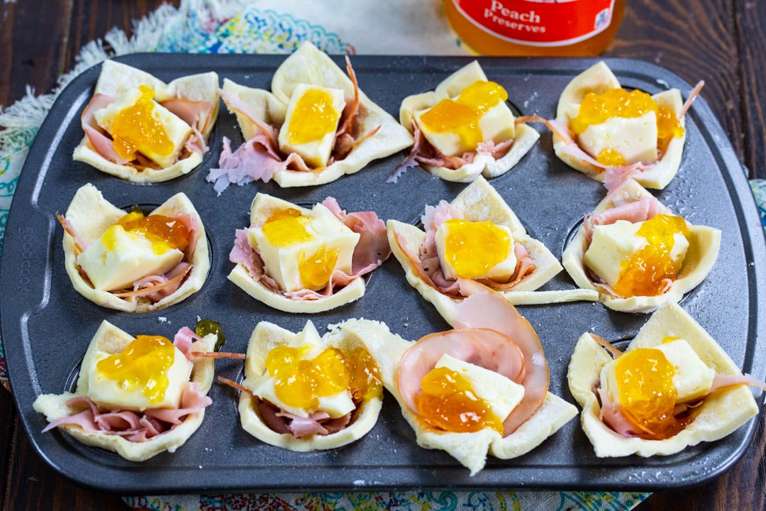 Ham and Brie Cups just before being placed in oven.
