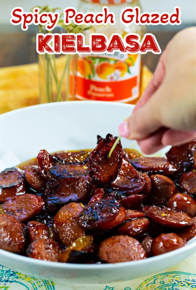 Spicy Peach Glazed Kielbasa Spicy Southern Kitchen