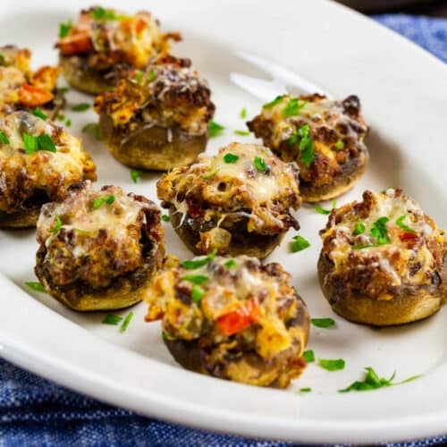 Air Fryer Sausage Stuffed Mushrooms - Spicy Southern Kitchen