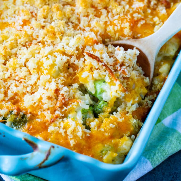 Cheesy Broccoli and Rice Casserole (from scratch) - Spicy Southern Kitchen