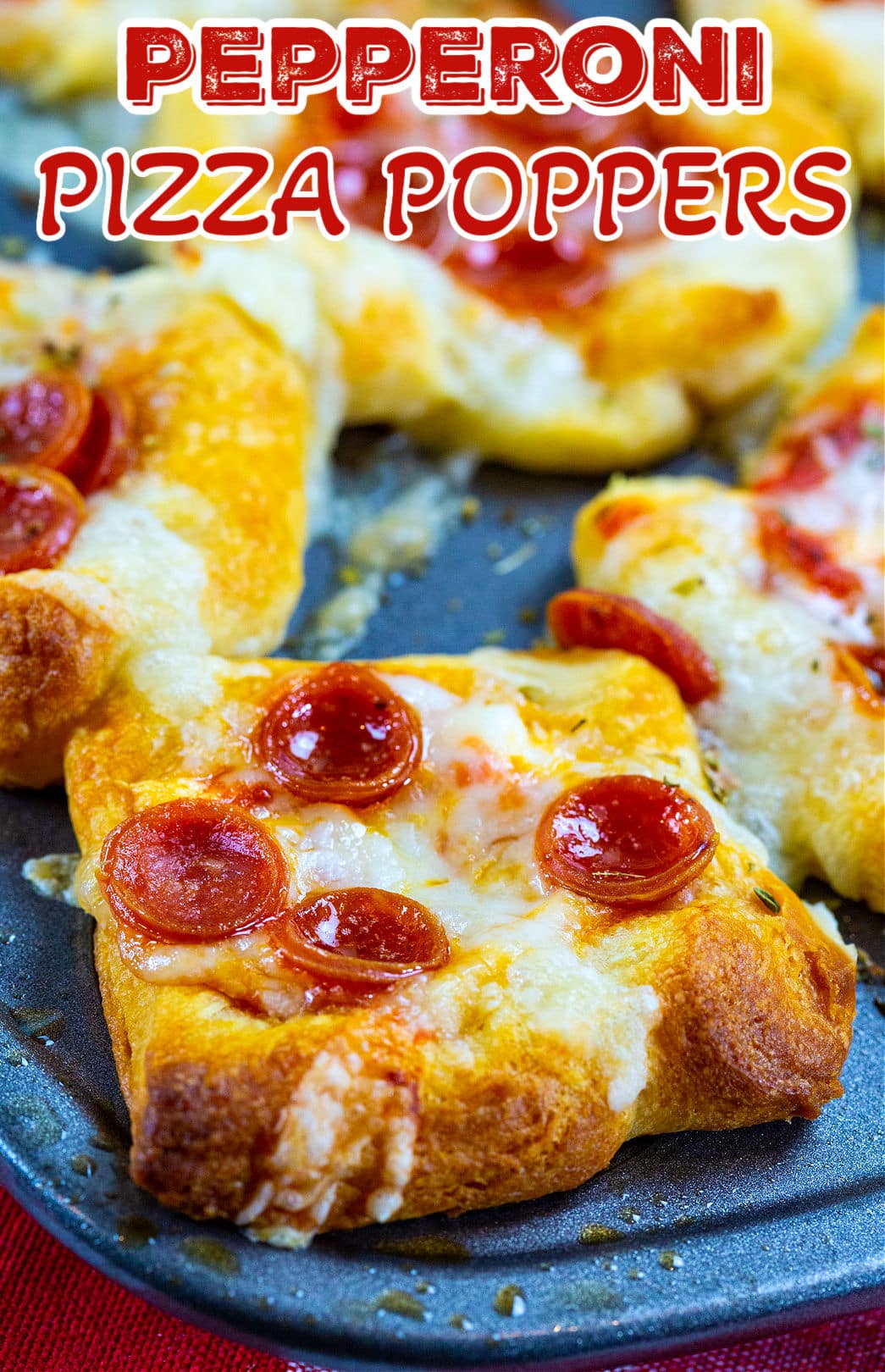 Close-up of Pepperoni Pizza Popper.