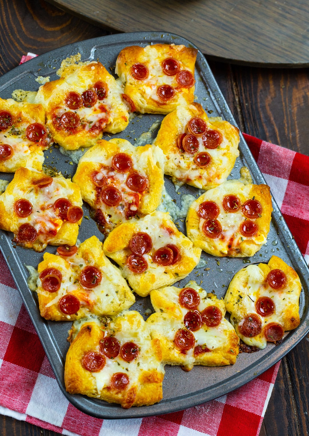 Pizza Poppers in mini muffin tin.