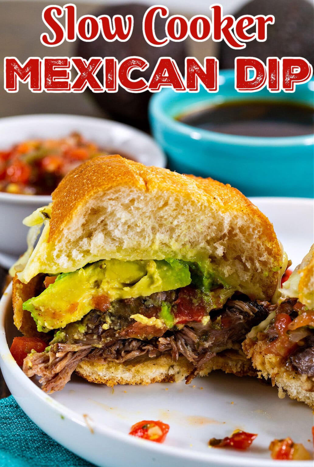 Slow Cooker Mexican Dip Sandwich Spicy Southern Kitchen