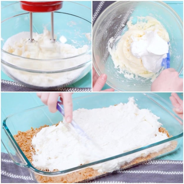 Making the cream cheese layer.