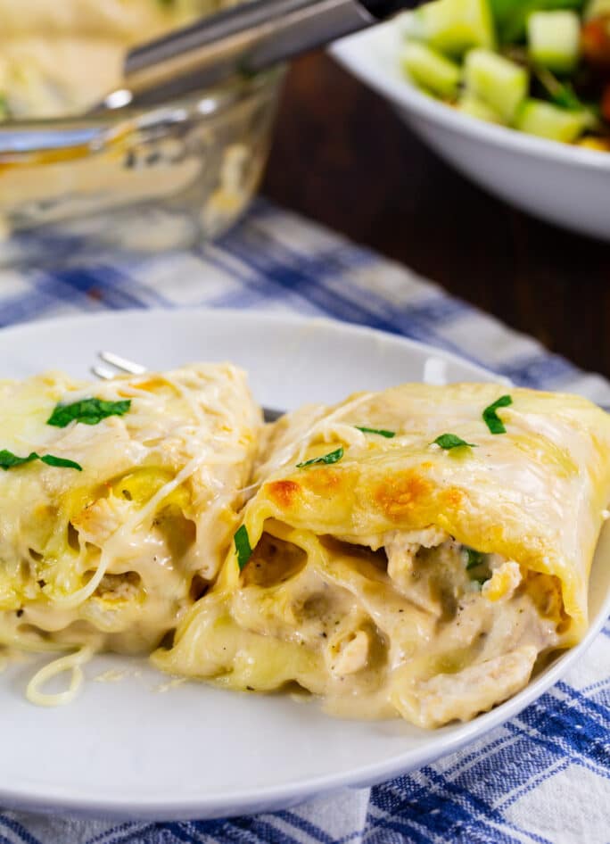 Chicken Alfredo Lasagna RollUps Spicy Southern Kitchen
