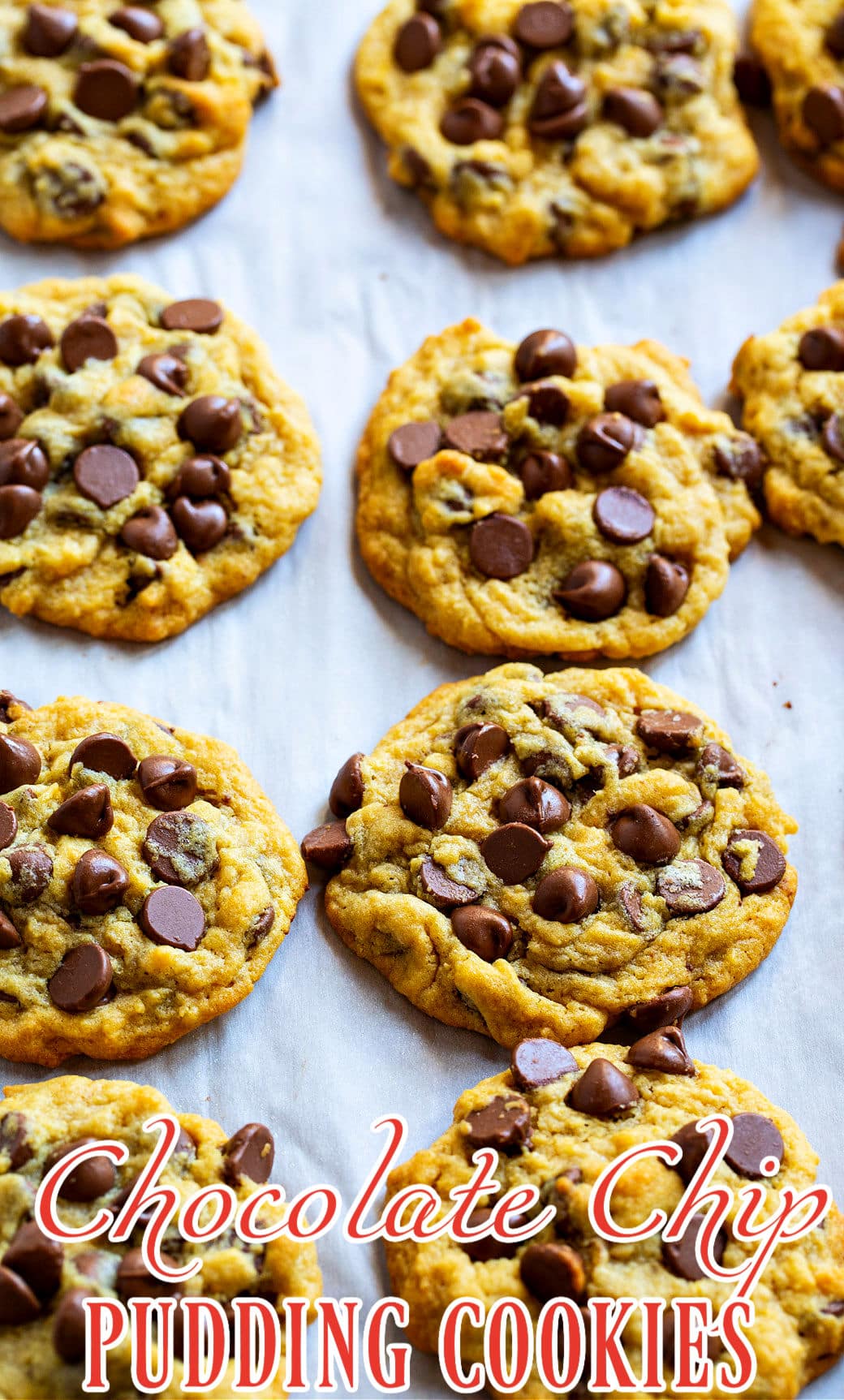 Cookies on parchment paper.