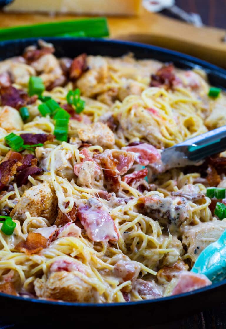 Creamy Angel Hair Pasta with Chicken and Bacon Spicy Southern Kitchen