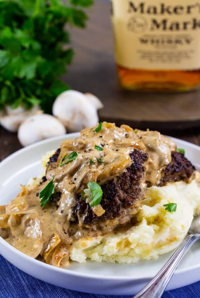 Hamburger Steaks with Bourbon Mushroom Gravy Spicy Southern Kitchen