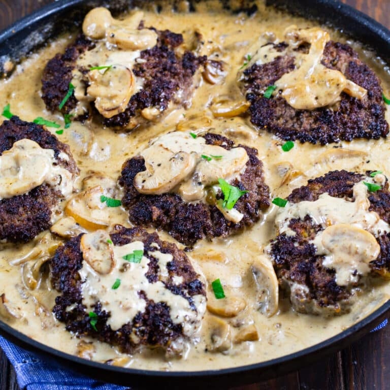 Hamburger Steaks with Bourbon Mushroom Gravy Spicy Southern Kitchen