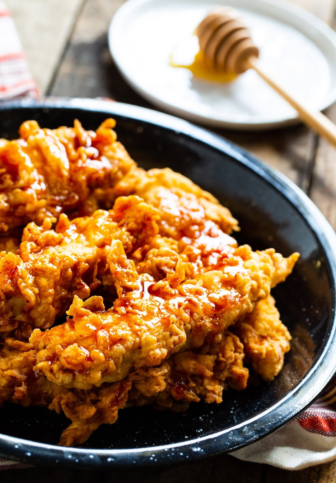 Chicken Crispers on a serving plate.