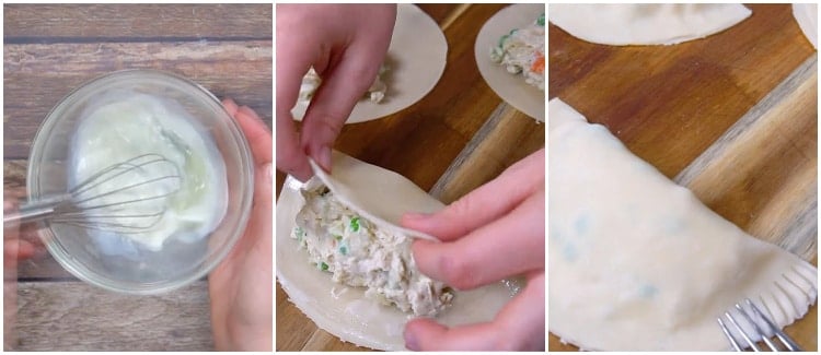 Assembling turnovers.