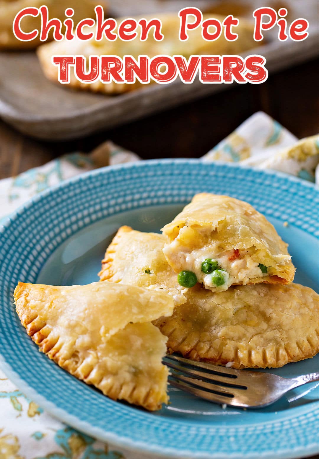 Chicken Pot Pie Turnovers on a plate.
