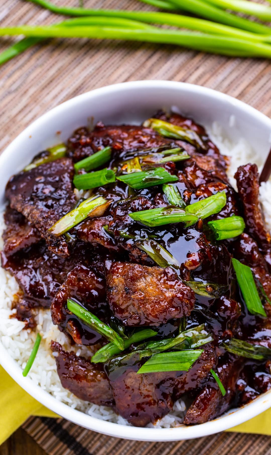 Mongolian Beef over white rice.