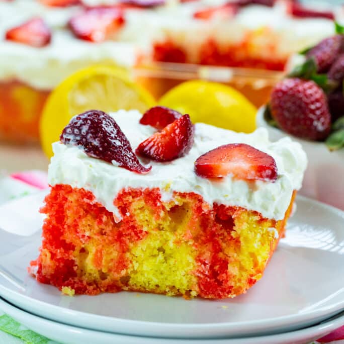 Strawberry Lemonade Poke Cake - Spicy Southern Kitchen