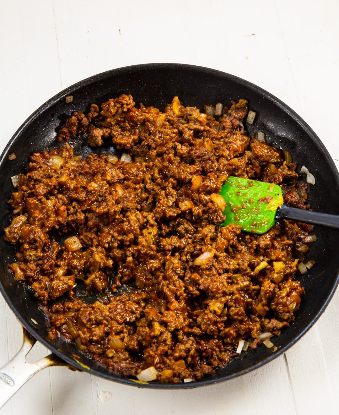 Sloppy Joe Mixture in a skillet.