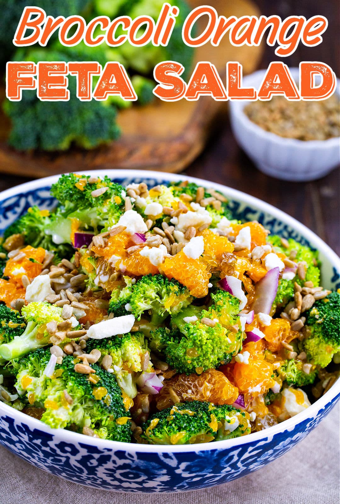 Broccoli Salad in mixing bowl.