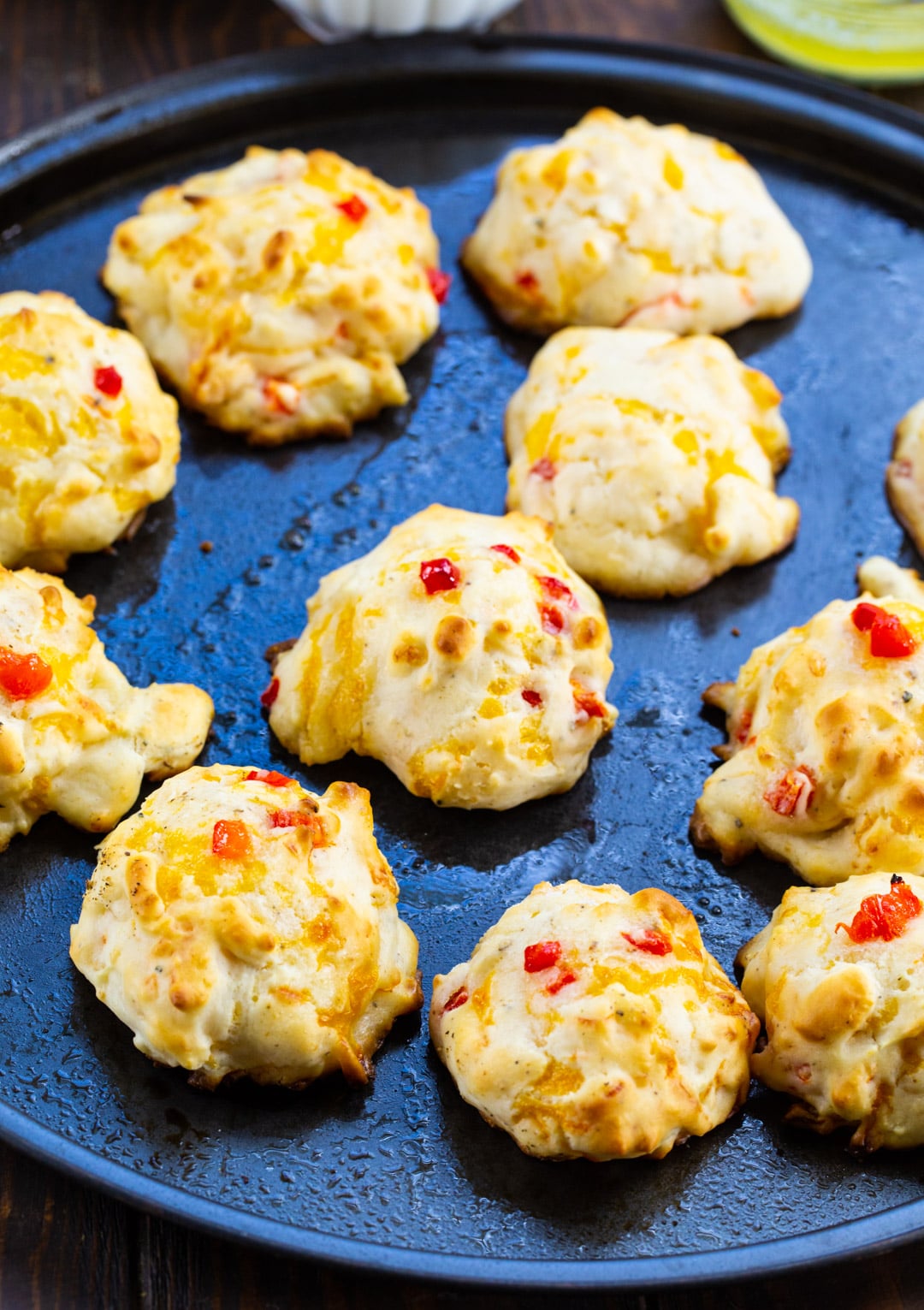 Biscuits on a baking sheet.
